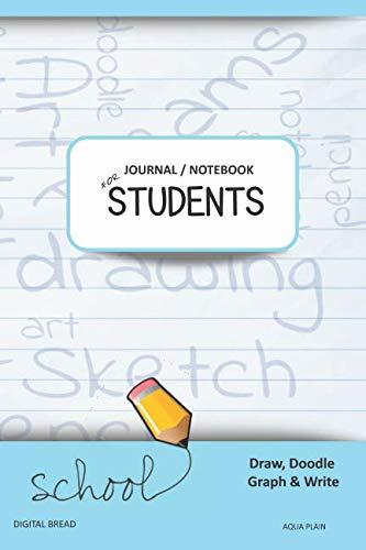 JOURNAL NOTEBOOK FOR STUDENTS Draw, Doodle, Graph & Write: Composition Notebook for Students & Homeschoolers, School Supplies for Journaling and Writing Notes AQUA PLAIN