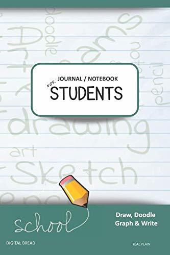 JOURNAL NOTEBOOK FOR STUDENTS Draw, Doodle, Graph & Write: Composition Notebook for Students & Homeschoolers, School Supplies for Journaling and Writing Notes TEAL PLAIN
