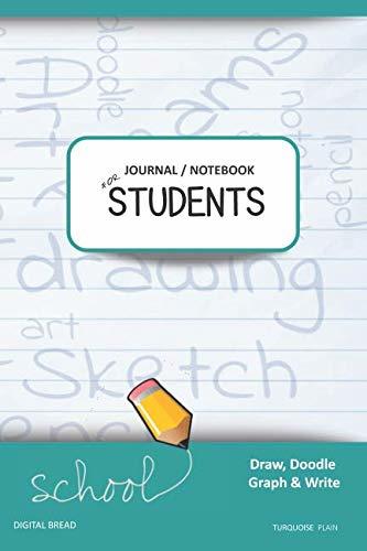 JOURNAL NOTEBOOK FOR STUDENTS Draw, Doodle, Graph & Write: Composition Notebook for Students & Homeschoolers, School Supplies for Journaling and Writing Notes TURQUOISE PLAIN