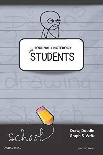JOURNAL NOTEBOOK FOR STUDENTS Draw, Doodle, Graph & Write: Thinker Composition Notebook for Students & Homeschoolers, School Supplies for Journaling and Writing Notes BLACK DO PLAIN