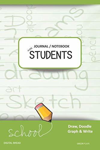 JOURNAL NOTEBOOK FOR STUDENTS Draw, Doodle, Graph & Write: Composition Notebook for Students & Homeschoolers, School Supplies for Journaling and Writing Notes GREEN PLAIN