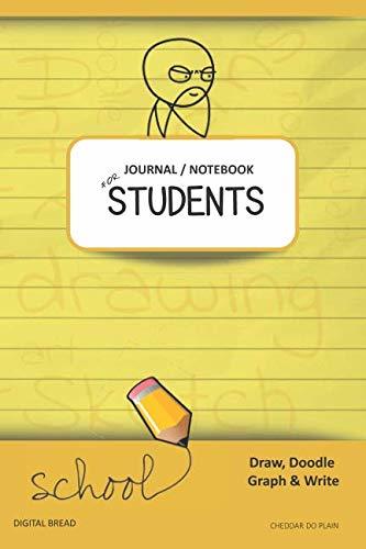 JOURNAL NOTEBOOK FOR STUDENTS Draw, Doodle, Graph & Write: Thinker Composition Notebook for Students & Homeschoolers, School Supplies for Journaling and Writing Notes CHEDDAR DO PLAIN