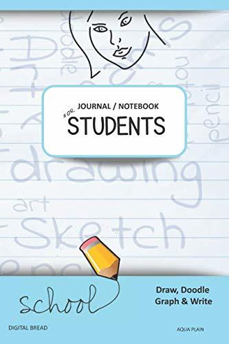 JOURNAL NOTEBOOK FOR STUDENTS Draw, Doodle, Graph & Write: Focus Composition Notebook for Students & Homeschoolers, School Supplies for Journaling and Writing Notes AQUA PLAIN