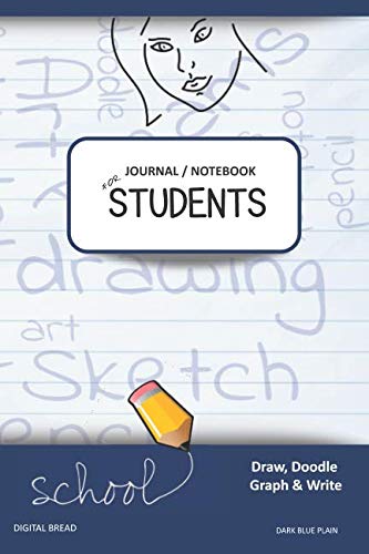 JOURNAL NOTEBOOK FOR STUDENTS Draw, Doodle, Graph & Write: Focus Composition Notebook for Students & Homeschoolers, School Supplies for Journaling and Writing Notes DARK BLUE PLAIN