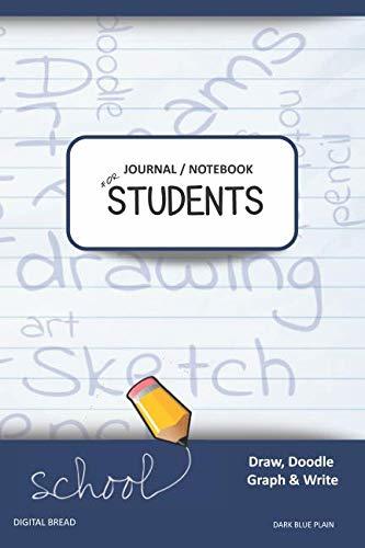JOURNAL NOTEBOOK FOR STUDENTS Draw, Doodle, Graph & Write: Composition Notebook for Students & Homeschoolers, School Supplies for Journaling and Writing Notes DARK BLUE PLAIN