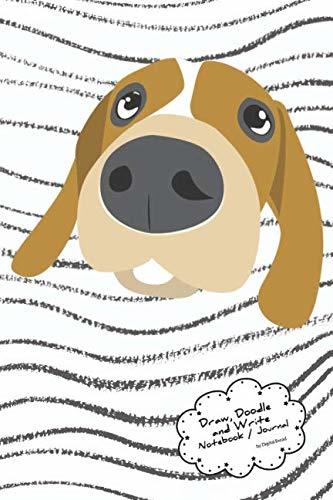 Draw, Doodle and Write Noteboook Journal: Doggy Striped Background Drawing Notebook Journal for School Taking Notes, for Journaling, and Drawing Sketching & Doodling – Write a Story and Illustration